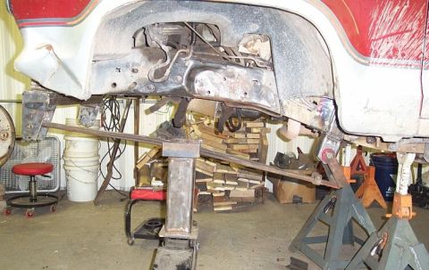 1986 Ford Ranger - Test - weighted, just coming off jackstand on this side. I suspect lift leaves will be required