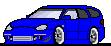 1999 Ford Taurus - This is a pixelated image of a blue hatchback viewed from the front-three-quarter angle.