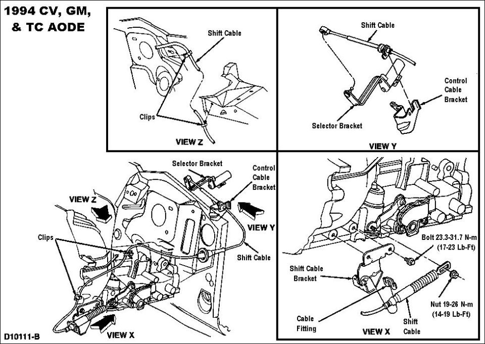 Shifter for AODE 1994