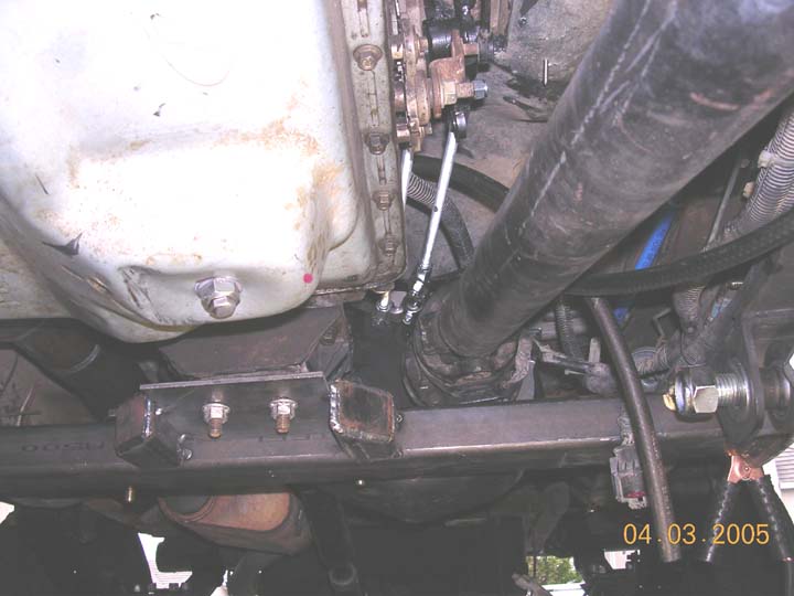 in the end, i changed my mind and am going to try this.  Notice here, the driveshaft clearance in the front.  There is tons of room, but would be real tight to the tranny  linkage if the klune wasnt there.