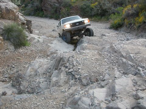 1984 Ford Bronco - Nathan's bronco taking the stairs in box canyon with ease...