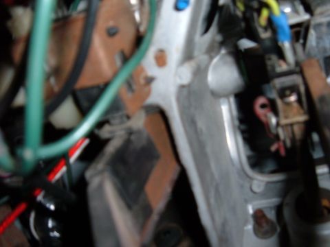 1985 Ford F-150 - Detail of the clutch pedal assembly and associated wiring, as seen in this Supermotors.net image.