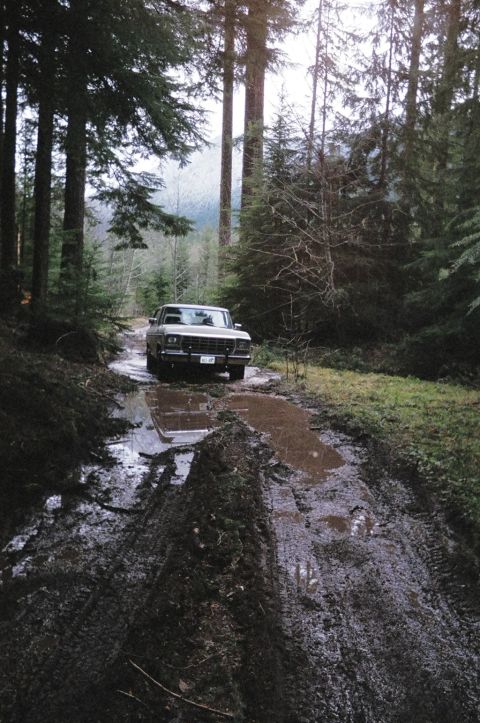 1979 Ford Bronco - Creek was flowing over road here.