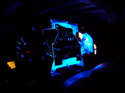 1999 Ford Taurus - this is so you can see the difference in color between the white LED and the stock bulbs... can you tell?