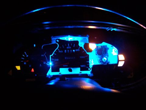 1999 Ford Taurus - again, so you can see the difference in stock bulb vs. white LED.