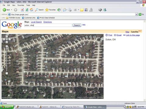 1997 Ford Taurus - Satellite image shows a residential area in Solon, Ohio, as displayed on Google Maps.