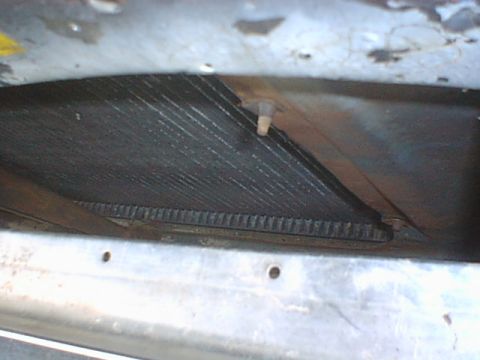 1976 Ford F-250 - This is where the oil cooler will be. There is plenty of room between the radiator and grille. If you have air conditioning you will have t…
