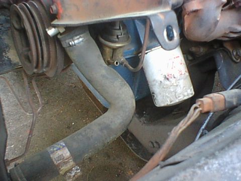 1976 Ford F-250 - This is where the oil cooler filter adapter will sit. Plenty of room here as well.