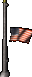 1968 Ford Mustang - An American flag flies on a flagpole.