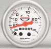 1968 Ford Mustang - This white boost gauge displays pressure readings up to 30 PSI, with a red needle indicating the current level.