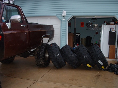1978 Chevrolet C/K Pickup - 40x17x16.5 Ground Hawgs on 16.5x12 Monster Black Rims