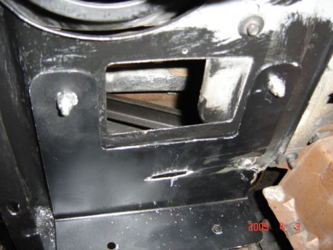 1990 Ford Bronco - Bracket to relocate charcoal canister under pass side headlight and reinforce rusted metal where the front of the inner fenderwell bolts up.