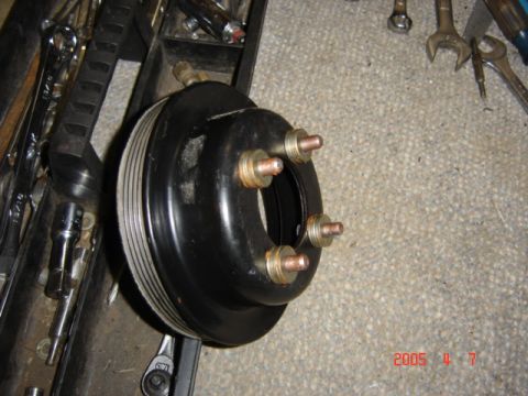 1990 Ford Bronco - Spacer for crank pulley to line it up with the rest of the pulleys. 5 washers, looking into having a billet spacer made.