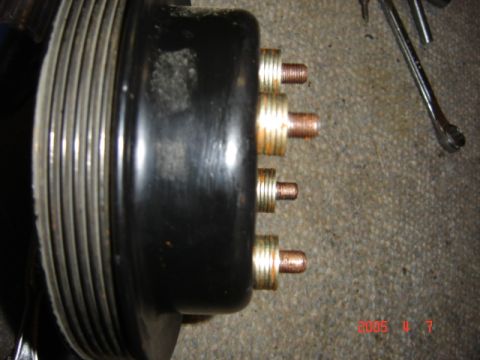 1990 Ford Bronco - close up of washers, 3/8". These are necessary because the fluid damper I got it 3/8" shorter than the stock balancer. I didn't know that u…