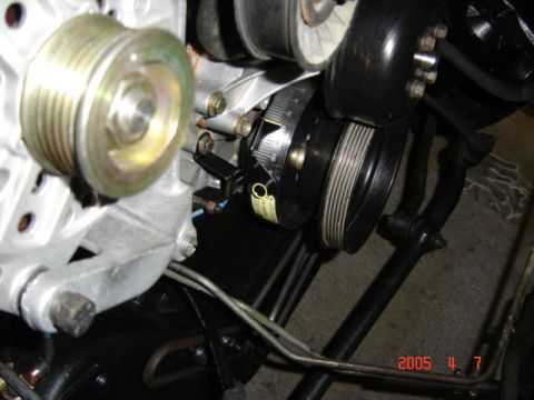 1990 Ford Bronco - Crank pulley installed with washers.