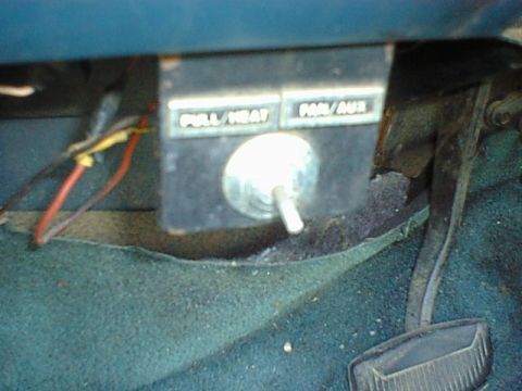 1976 Ford F-250 - This is the switch for the floor heater. It is missing the knob but I am sure I will find one in a van.