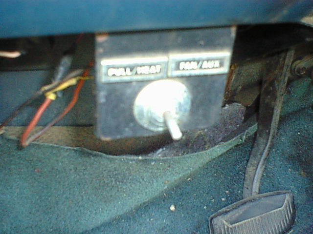 This is the switch for the floor heater. It is missing the knob but I am sure I will find one in a van.