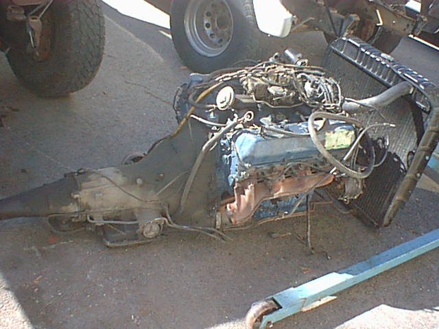 This how we decided to swap the engine! I even left all the fluids in it including the anti freeze, dang I am lazy!