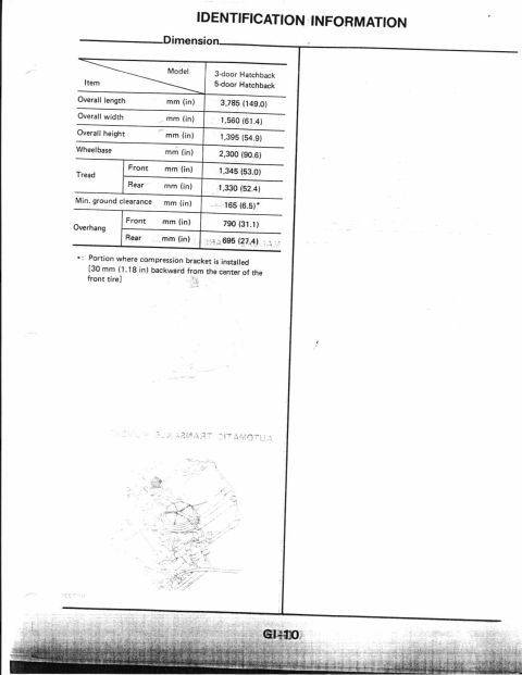1990 Nissan Micra - This document details vehicle dimensions and includes a diagram of an automatic transmission system.