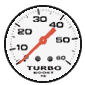 1990 Ford Probe - This is a close-up of a turbo boost gauge, indicating pressure levels.