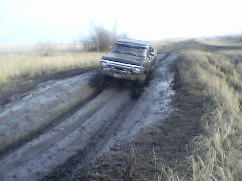 1979 Ford Bronco - This 1979 Ford Bronco navigates a muddy track in an off-road scene.