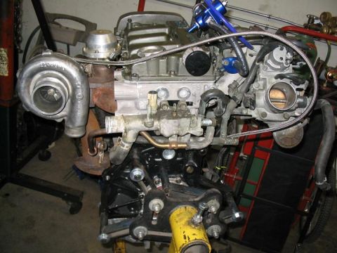 1993 Ford Probe - Engine assembly with turbocharger and intake components, likely for a performance build.