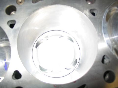 1993 Ford Probe - Engine cylinder bore detail, showing internal machining marks.