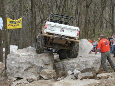 1992 Ford Bronco - This modified 1992 Ford Bronco tackles a challenging rock obstacle course.