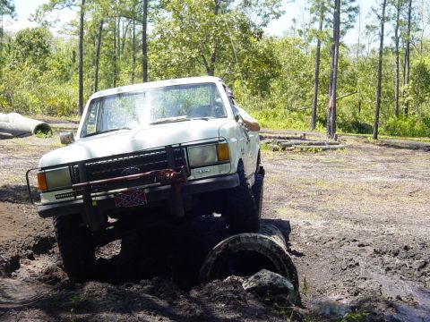 1989 Ford Bronco - This 1989 Ford Bronco tackles a challenging off-road course, demonstrating its capabilities.
