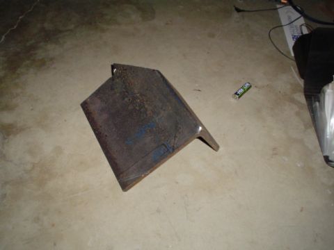 1981 Ford Bronco - Drivers side front bumper bracket almost done. Got one more corner to cut, then a lot of grinding to clean it up.