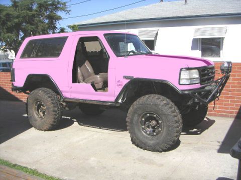 1996 Ford Bronco - This 1996 Ford Bronco has been modified for off-road use with large tires and a custom bumper.