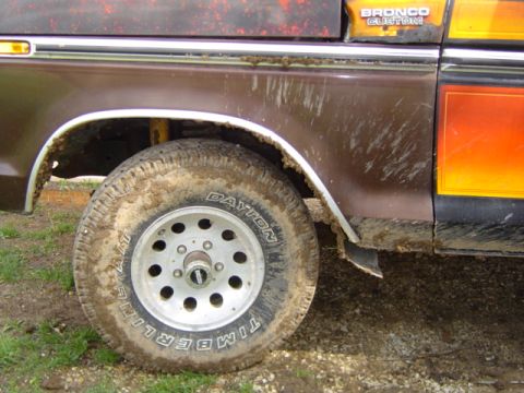 1979 Ford Bronco - Mud-splattered 1978 Ford Bronco Custom shows off its side profile and custom paint job.