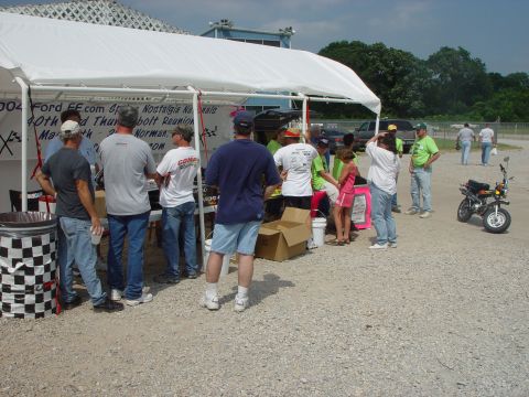 1963 Ford Fairlane - Registration Tent - Diamond Pistons's Eric Simone answers questions form FE enthusiests from all over the country.