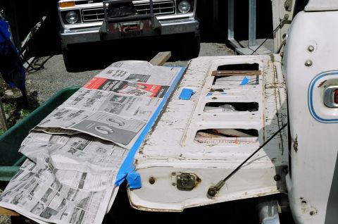 1979 Ford Bronco - Now that I've fix the window, lets clean this tailgate up a little. New coat of primer to hold it until it all gets painted.
