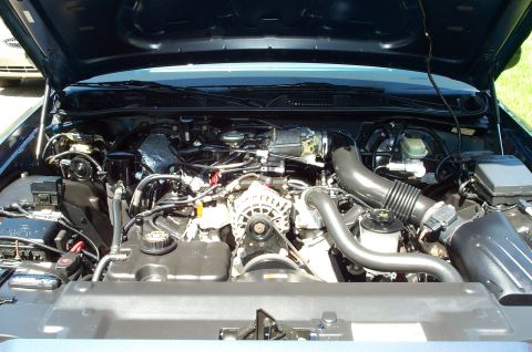 1998 Ford Crown Victoria - Engine bay of a 1998 Ford Crown Victoria, detailing the V8 engine components and surrounding hardware.