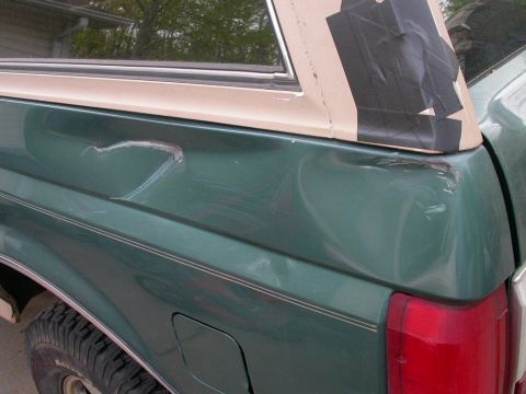 1990 Ford Bronco - Did this one while trying to flip the Bronco over on it's side.