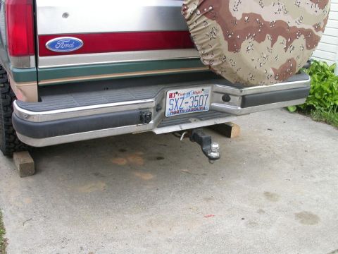 1990 Ford Bronco - Hard to tell due to the angle of this pic, but the bumper has been tweaked a few times by taking some hard landings. I'm going to have to b…