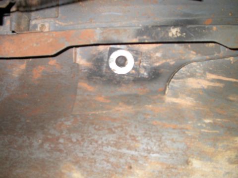 1990 Ford Bronco - This is the repair to my floor board where one of the drivers seat bolts tried to pull through and tore part of the sheet metal. I welded t…