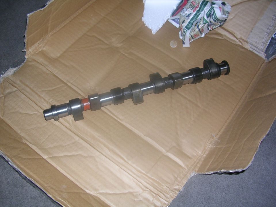 camshaft on cardboard