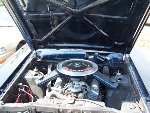 1969 Ford Ranchero - The engine bay of a 1969 Ford Ranchero, the 302 V8 engine and air cleaner assembly.