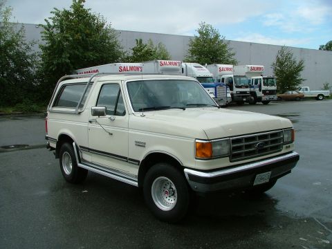 1988 Ford Bronco - This 1987 Ford Bronco is seen from the front quarter angle on a cloudy day.