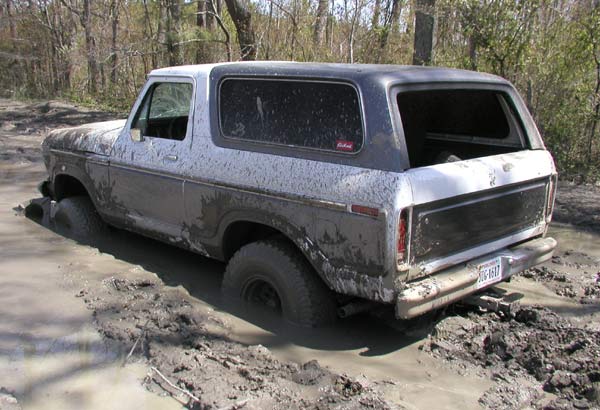 She was mucked in over the axel in the front and sitting in soup at the rear.