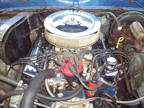 1978 Ford Bronco - Close-up view of the engine bay, showing various components and wiring.