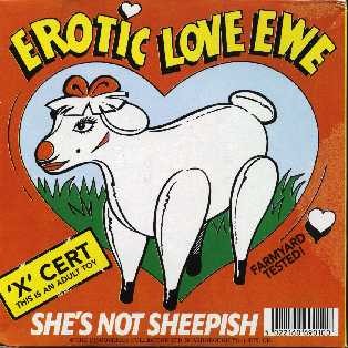 1988 Ford Bronco - Packaging for an adult toy labeled 'Erotic Love Ewe' with farmyard tested text.
