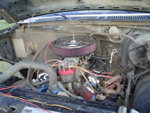 1981 Ford Bronco - engine with shiny chrome