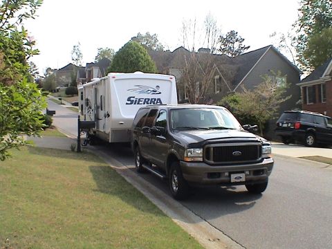 2004 Ford Excursion - The Big Rig. 34'-8" Sierra Travel Trailer with dual slides, one on each side.