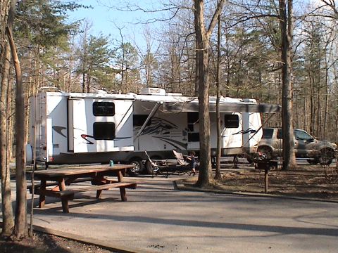 2004 Ford Excursion - Camp at Cloudland Canyony State Park near Chattanooga, TN. The 'X' PSD tugged the 9k+# trailer up the mountain like it wasn't there.