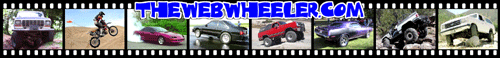 TheWebWheeler.com banner with filmstrip of various vehicle photos