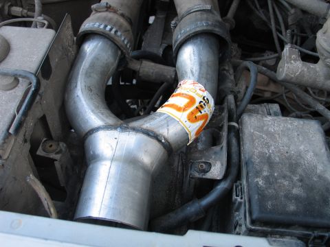 1992 Ford Bronco - new y-pipe. not quite the size i wanted, but it will do
