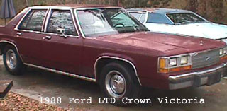 1994 Ford Crown Victoria - The text overlay identifies this vehicle as a 1988 Ford LTD Crown Victoria.